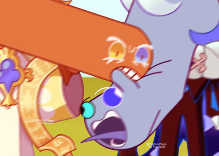 Sebastian hugging my cat oc