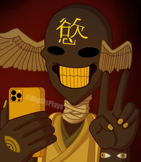 Sebastian hugging my cat oc